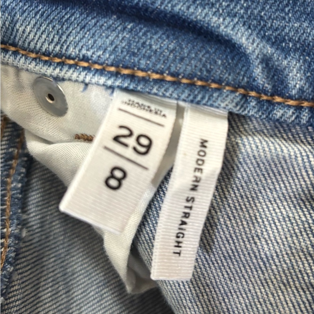 LOFT Modern Fit Medium Wash Straight Leg Jeans - Picture 3 of 7
